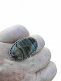 Crazy Lace Agate Solid 925 Sterling Silver Ring 6.5