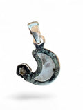 Rainbow Moonstone Moon/Stars Solid 925 Sterling Silver Pendant