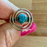 Turquoise Solid 925 Sterling Silver Ring 9