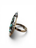 Kingman Turquoise Solid 925 Sterling Silver Ring ADJ