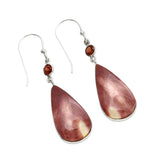 Mookaite Jasper & Garnet Solid 925 Sterling Silver Earrings