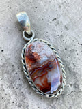 Crazy Lace Agate Solid 925 Sterling Silver Pendant