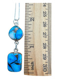 Blue Ice Dahlia Solid 925 Sterling Silver Necklace