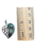 Abalone Heart Solid 925 Sterling Silver Pendant