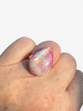 Pink Moonstone Solid 925 Sterling Silver Ring 5.5