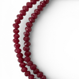 Red Jade 4 mm Beaded Necklace