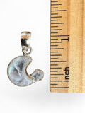 Rainbow Moonstone Moon/Stars Solid 925 Sterling Silver Pendant