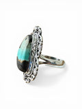 Black Jack Turquoise Solid 925 Sterling Silver Ring 8