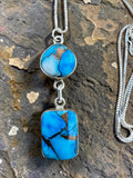 Blue Ice Dahlia Solid 925 Sterling Silver Necklace