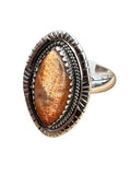 Sunstone Solid 925 Sterling Silver Ring 9.5