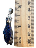 Titanium Aura Kyanite & Fire Topaz Solid 925 Sterling Silver Pendant