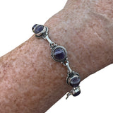 Chevron Amethyst Solid 925 Sterling Silver Bracelet