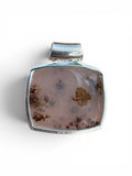 Montana Agate & Garnet Solid 925 Sterling Silver Pendant