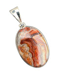 Crazy Lace Agate Solid 925 Sterling Silver Pendant
