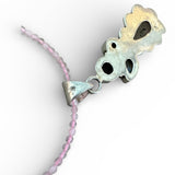 Pink Opal, Amethyst, Moonstone & Pearl Solid 925 Sterling Silver Pendant Necklace