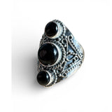 Black Onyx Solid 925 Sterling Silver Ring 10.5