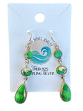 Kingman Peacock Dahlia Solid 925 Sterling Silver Earrings