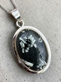 Hornblende Solid 925 Sterling Silver Pendant