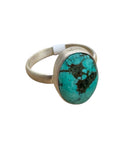 Tibetan Turquoise Solid 925 Sterling Silver Ring 9