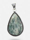 Moss Agate Silver Overlay Pendant
