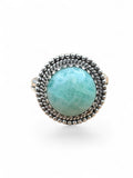 Amazonite Solid 925 Sterling Silver Ring 8