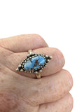 Golden Hills Turquoise Solid 925 Sterling Silver Ring 8