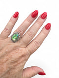 Kingman Peacock Dahlia Solid 925 Sterling Silver Ring 6