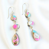 Kingman Cotton Candy Turquoise Solid 925 Sterling Silver Earrings