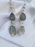 Faceted Labradorite Solid 925 Sterling Silver Earrings