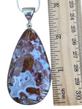 Crazy Lace Agate Solid 925 Sterling Silver Pendant w 16 inch chain necklace