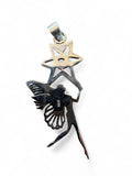 Fairy & Amazonite Solid 925 Sterling Silver Pendant