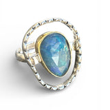 Faceted Doublet Opal Solid 925 Sterling Silver Ring 7