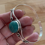 Amazonite Solid 925 Sterling Silver Cuff Bracelet