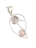 Rose Quartz Solid 925 Sterling Silver Pendant