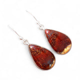 Red Moss Agate Solid 925 Sterling Silver Earrings