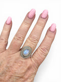 Rainbow Moonstone Solid 925 Sterling Silver Ring 9