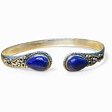 Blue Lapis Solid 925 Sterling Silver Bangle Bracelet