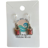 Kingman Pink Dahlia Turquoise Solid 925 Sterling Silver Earrings