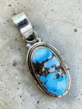 Golden Hills Turquoise Solid 925 Sterling Silver Pendant
