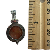 Sponge Coral & Amethyst Solid 925 Sterling Silver Pendant