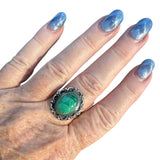 Malachite Solid 925 Sterling Silver Ring 8.5
