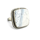 Dendritic Opal Solid 925 Sterling Silver Ring 8.5