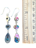 Kingman Pink Dahlia Solid 925 Sterling Silver Earrings