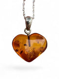 Heart Baltic Amber Solid 925 Sterling Silver Necklace
