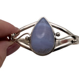 Blue Lace Agate Solid 925 Sterling Silver Cuff Bracelet