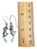 Mermaid Fire Opal Solid 925 Sterling Silver Earrings