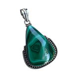Malachite Solid 925 Sterling Silver Pendant