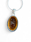 Citrine Solid 925 Sterling Silver Pendant with chain