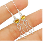 Citrine Solid 925 Sterling Silver Earrings