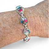 Kingman Cotton Candy Solid 925 Sterling Silver Bracelet
